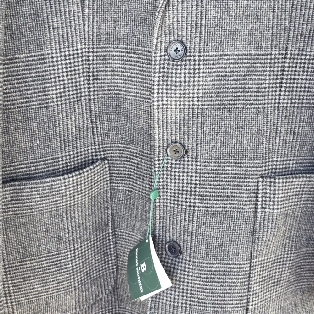 $495 B by Brooks Brothers Men's Plaid Wool Double-Face Overcoat Jacket Size 42R - Picture 7 of 12